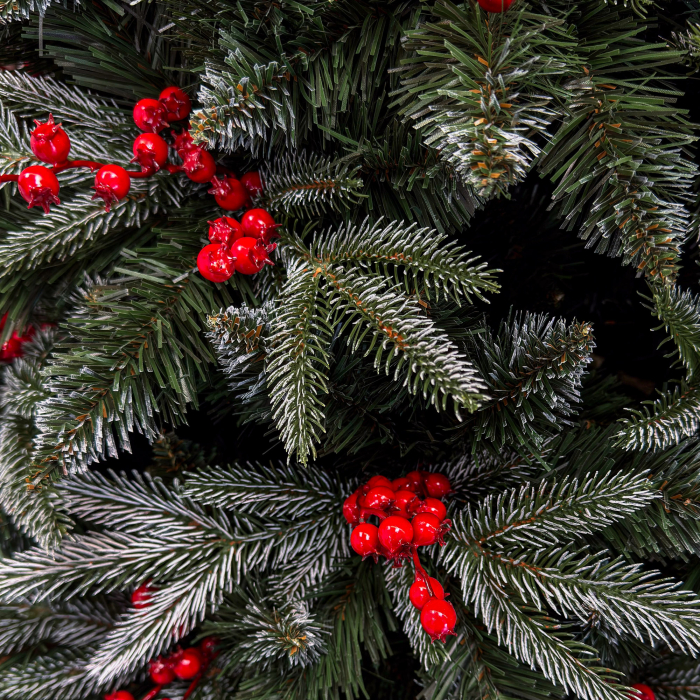 Brad artificial Sersimo, Miahelene Elite, verde nins cu merisoare, mix 2D+3D, 220 cm [14]