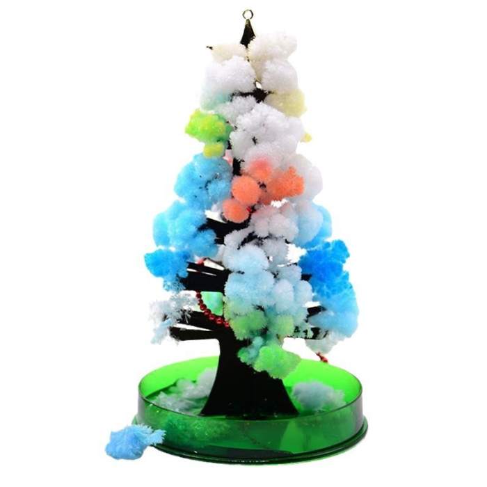 Brad Copac de Hartie Infloritor pe Apa, , Jucarie Brad Magic Infloritor de Craciun, Crestere Lenta in 8-24 h, Decoratiune de Craciun, 16.5 x 9.5 x 9.5 cm, Multicolor [1]