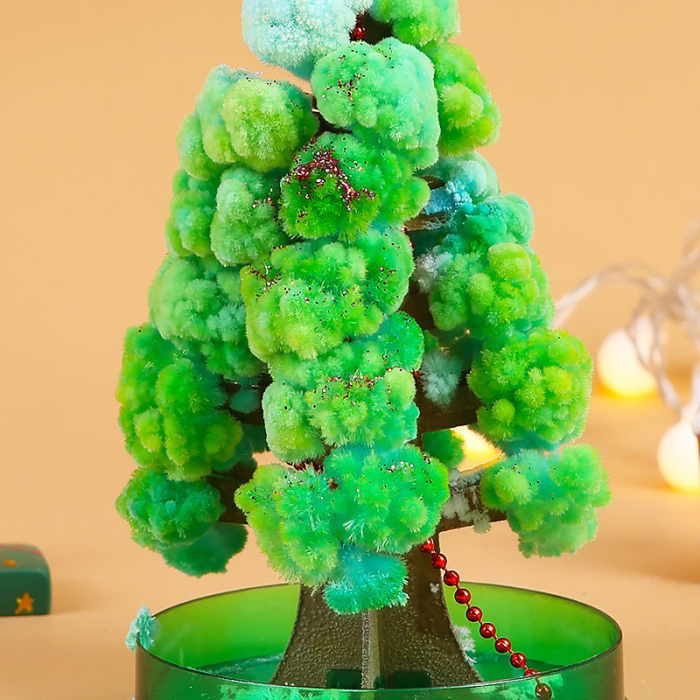 Brad Copac de Hartie Infloritor pe Apa, , Jucarie Brad Magic Infloritor de Craciun, Crestere Lenta in 8-24 h, Decoratiune de Craciun, 16.5 x 9.5 x 9.5 cm, Verde [4]