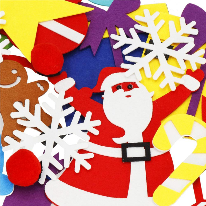 Brad de Craciun din pasla pentru copii, 115x80 cm, cu 26 decoratiuni [21]