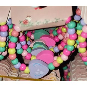 Bratara Curcubeu Elastica, Bile si Pandantive din Lemn Colorate, Modele pentru Copii [3]