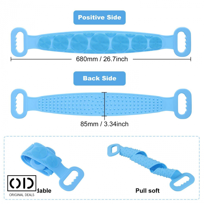 Burete de baie  Perie de baie pentru spalat pe corp Burete pentru spalat pe corp Burete pentru spalat pe spate Burete din silicon Perie pentru spalat pe spate Perie silicon pentru spalat pe spate [14]