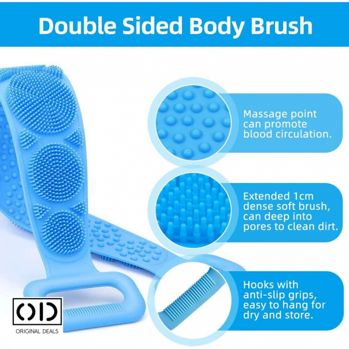 Burete de baie  Perie de baie pentru spalat pe corp Burete pentru spalat pe corp Burete pentru spalat pe spate Burete din silicon Perie pentru spalat pe spate Perie silicon pentru spalat pe spate [23]