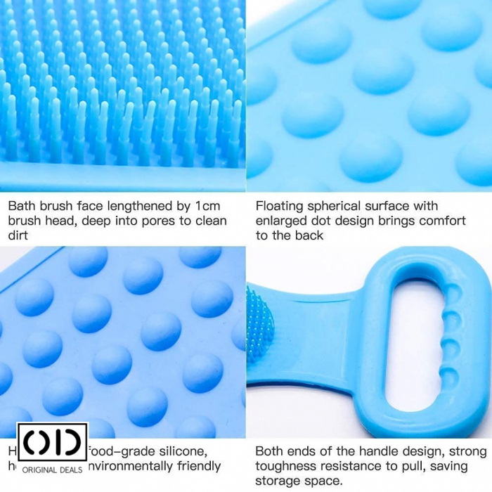 Burete de baie  Perie de baie pentru spalat pe corp Burete pentru spalat pe corp Burete pentru spalat pe spate Burete din silicon Perie pentru spalat pe spate Perie silicon pentru spalat pe spate [17]