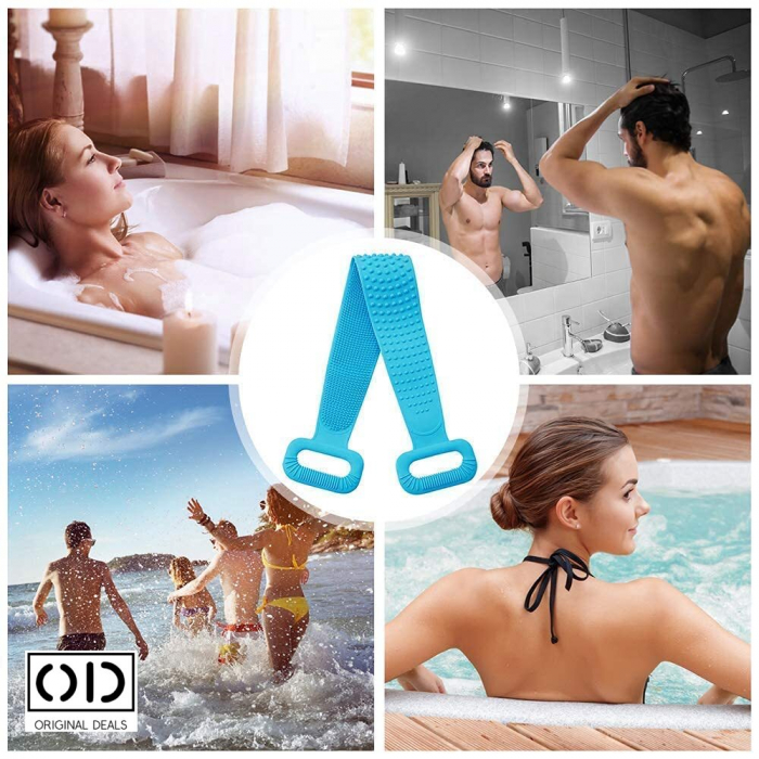 Burete de baie  Perie de baie pentru spalat pe corp Burete pentru spalat pe corp Burete pentru spalat pe spate Burete din silicon Perie pentru spalat pe spate Perie silicon pentru spalat pe spate [5]