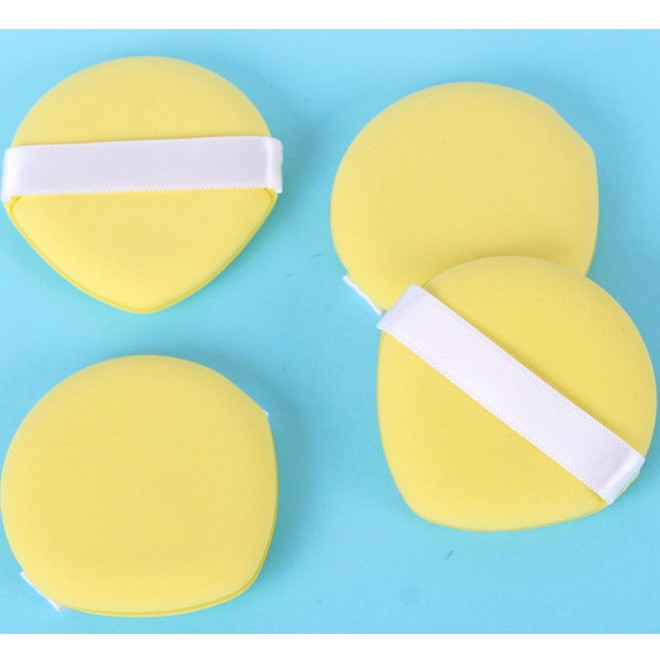 Burete de Machiaj Triunghi , Reutilizabili, Utilizare Umeda sau Uscata, 5.5 x 5.5 x 0.9 cm, Powder Puff, Galben [5]
