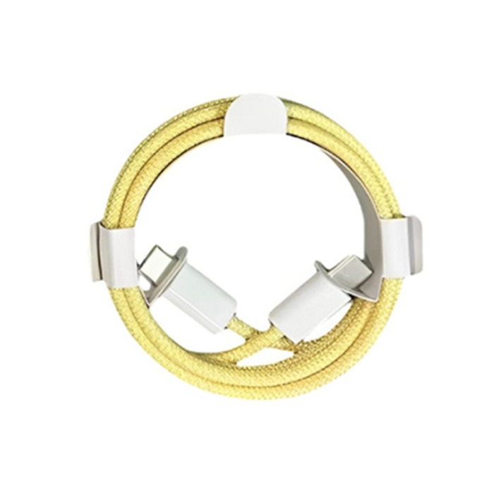 Cablu de Date Universal, , Incarcare Rapida, Type-C to Type-C Compatibil cu Telefon sau Tableta, Cablu de Incarcare Impletit din Nailon, 1 m, Galben [1]