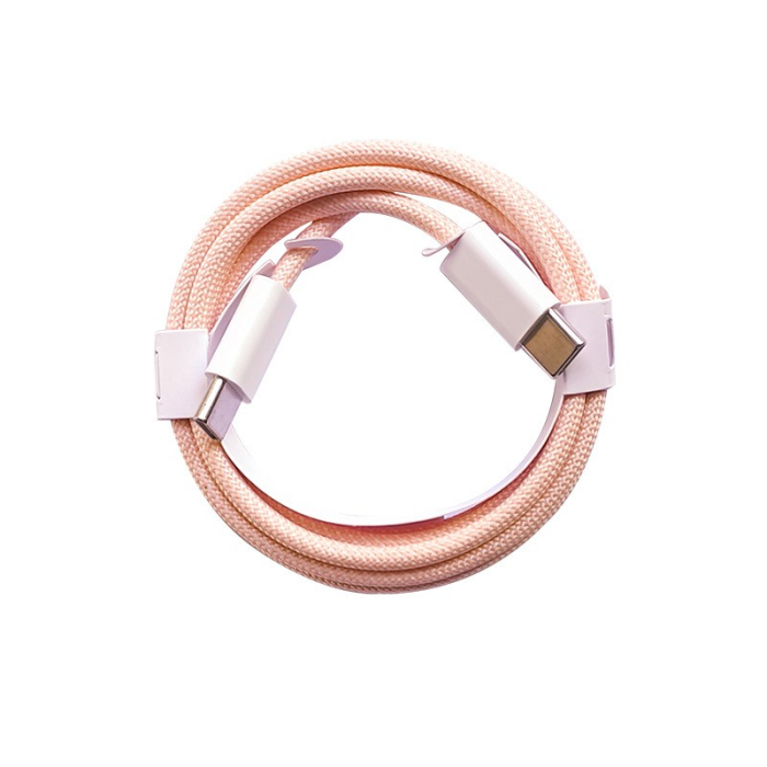 Cablu de Date Universal, , Incarcare Rapida, Type-C to Type-C Compatibil cu Telefon sau Tableta, Cablu de Incarcare Impletit din Nailon, 1 m, Roz [2]
