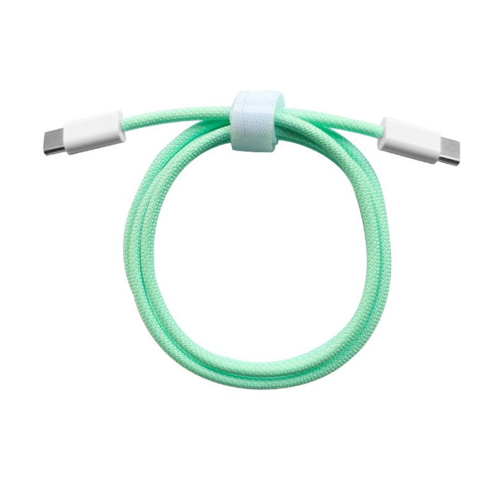 Cablu de Date Universal, , Incarcare Rapida, Type-C to Type-C Compatibil cu Telefon sau Tableta, Cablu de Incarcare Impletit din Nailon, 1 m, Verde [1]
