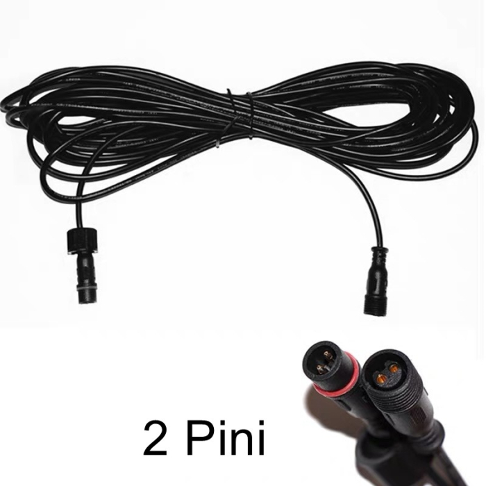 Cablu prelungitor IP65 , pentru lampi solare, material cauciuc si cupru, 2 Pini mama- tata, waterproof, 5 metri, negru [4]