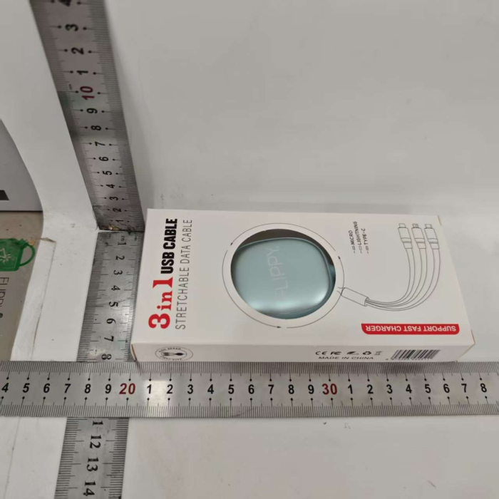 Cablu Retractabil Universal pentru Telefon, , Universal 3in1 pentru Orice Tip de Telefon, Micro-USB, Lightning, TYPE-C, 1.2M, Albastru deschis [3]