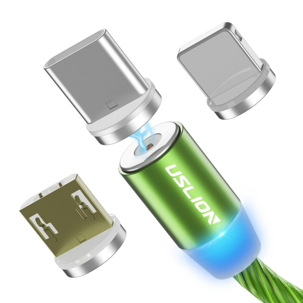 Cablu USB 3.0 Fast & Safe Charging 3.6A cu Mufa Magnetica Neodim 360° cu Lumini Full LED Cablu de incarcare telefon [25]