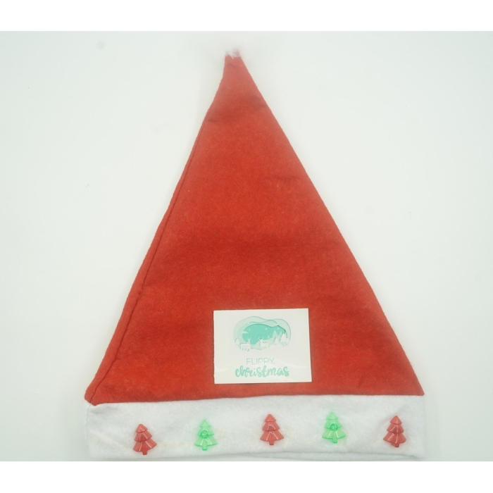 Caciulita de Mos Craciun,, cu braduti ,led si muzica, rosie, marime universala, poliester,27 cm [5]