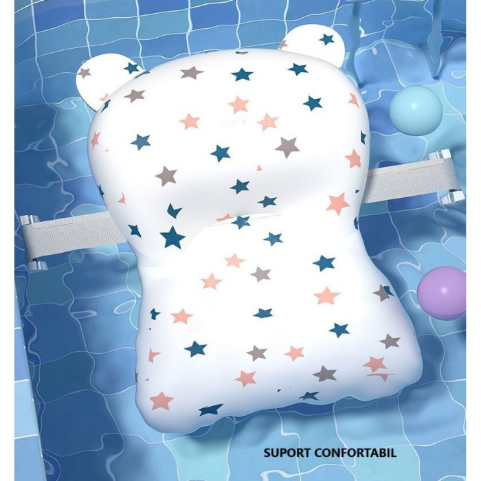 Cada de Baie, , pentru Copii 0 luni - 6 Ani, cu Termometru, Pliabila, Perna Suport Inclusa, din Plastic, 81.5 x 49 x 21.5 cm, Mov [5]