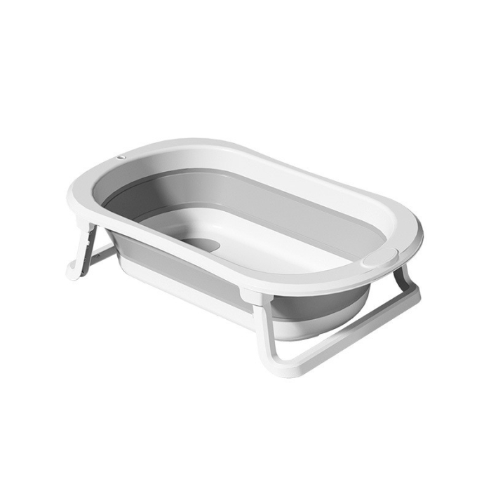 Cada de Baie Pliabila, , cu Suport, Indicator de Temperatura, 0-8 Ani, din PP+TPR, 45 l Capacitate, 80 x 50 x 23 cm, Gri [3]