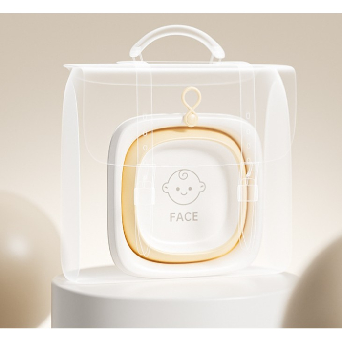 Cada Pliabila pentru Baie pentru Copii, , Cadita pentru Bebelusi, Model Patrat pentru Fata, Galben, 32x27.5x3.7 cm, 4 L [3]