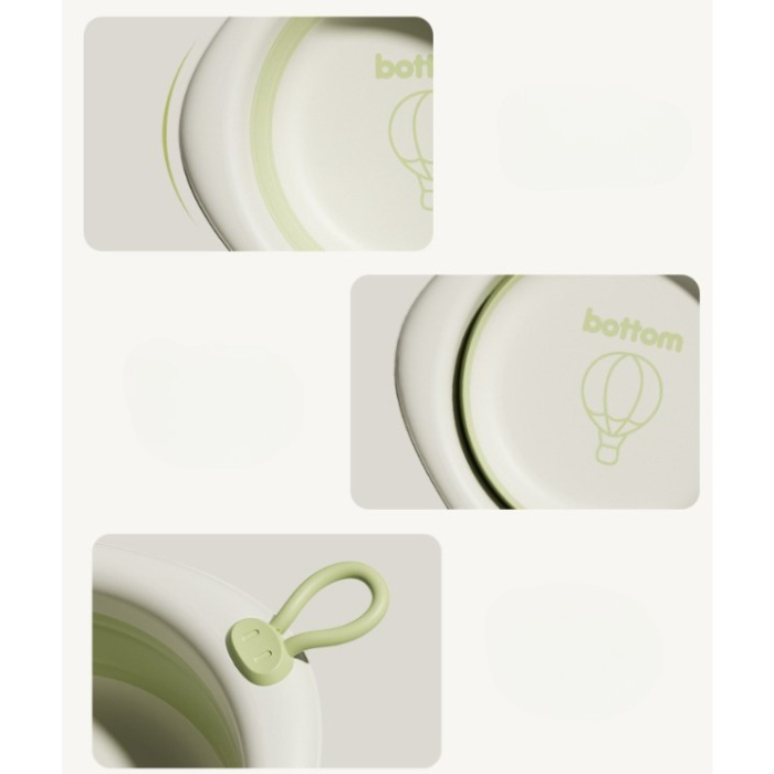 Cada Pliabila pentru Baie pentru Copii, , Cadita pentru Bebelusi, Model Romb cu Balon, Verde, 31.5x31.5x3.5 cm, 3L [6]