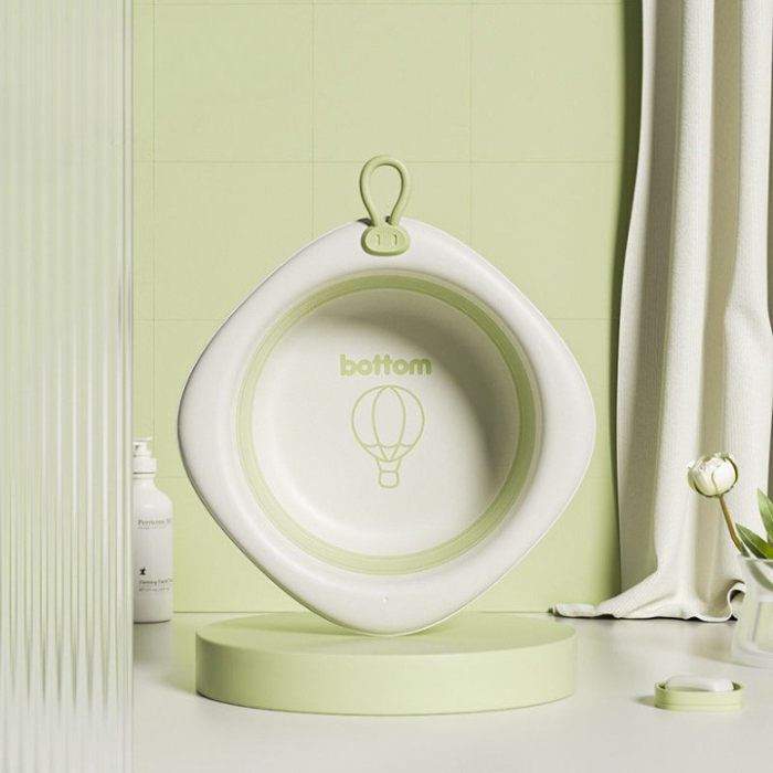 Cada Pliabila pentru Baie pentru Copii, , Cadita pentru Bebelusi, Model Romb cu Balon, Verde, 31.5x31.5x3.5 cm, 3L [5]