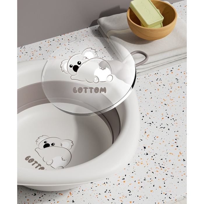 Cada Pliabila pentru Baie pentru Copii, , Cadita pentru Bebelusi, Model Romb Koala, Gri, 30x30x3.5 cm, 4L [9]