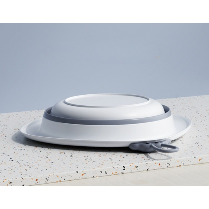 Cada Pliabila pentru Baie pentru Copii, , Cadita pentru Bebelusi, Model Romb pentru Picioare Koala, Gri, 30x30x3.5 cm, 4L [10]