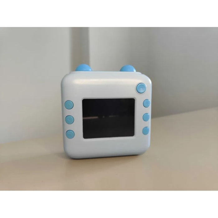 Camera Instantanee pentru Copii, , cu Functie de Printare, Cablu USB-C, Bluetooth, compatibil iOS/Android, Imprimare APP, Model Urechi, Snur Subtire Inclus, Albastru [5]