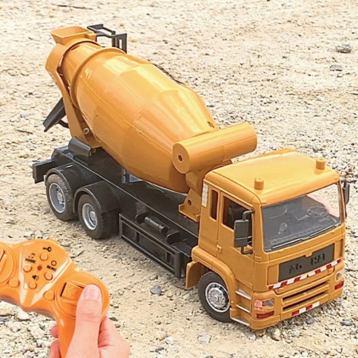 Camion Betoniera Jucarie pentru Copii, , Jucarie Camion Betoniera cu Telecomanda, Jucarie de Constructie, Acumulator cu Incarcare USB, 29 x 13 x 9 cm, Galben [3]