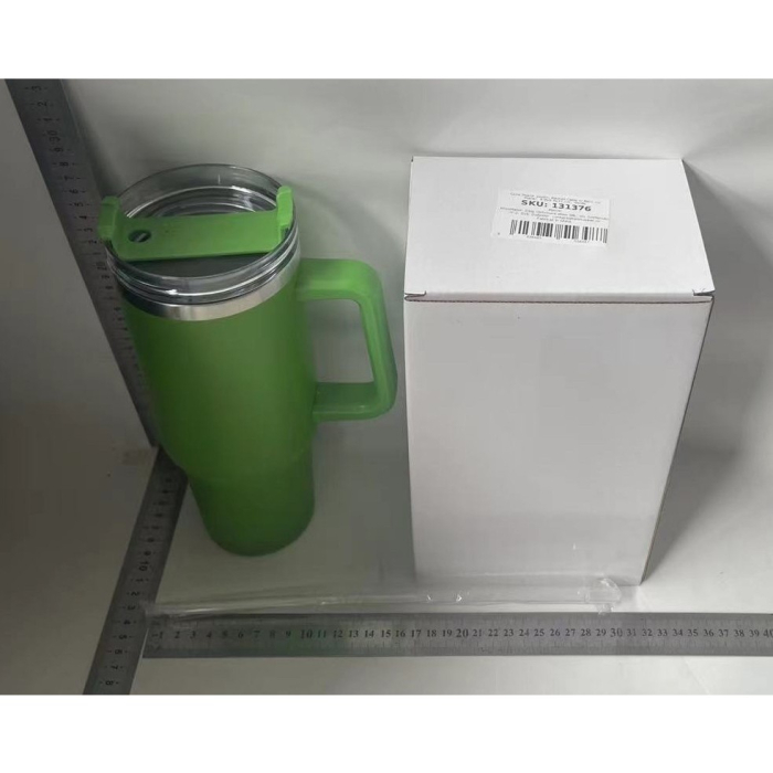 Cana Termos din Plastic, , pentru Bauturi Calde si Reci, cu Maner, 9.9x9.9x27 cm, Verde [2]