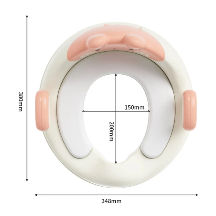 Capac WC cu Reductie, , pentru Copii, cu Manere, Model Ursulet, Plastic Durabil, Roz [2]