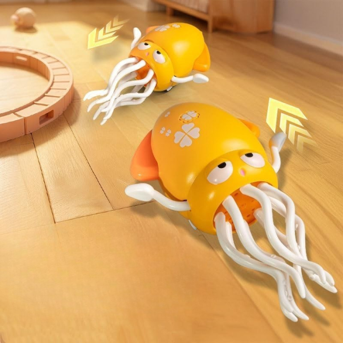 Caracatita Dansatoare, , +3 Ani, 3 Moduri, din ABS, Incarcare USB, cu Undita Inclusa, 12.6 x 7.6 x 20.7 cm, Galben [2]