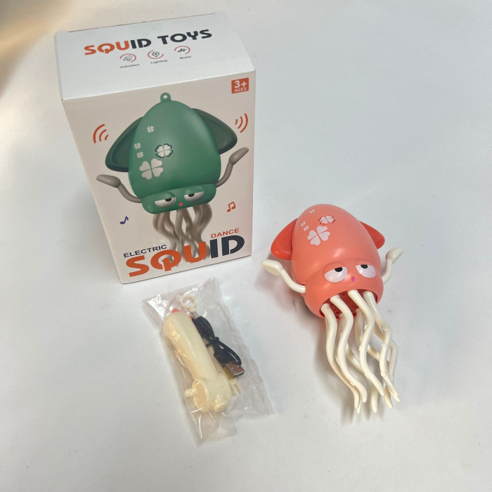 Caracatita Dansatoare, , +3 Ani, 3 Moduri, din ABS, Incarcare USB, cu Undita Inclusa, 12.6 x 7.6 x 20.7 cm, Roz [6]