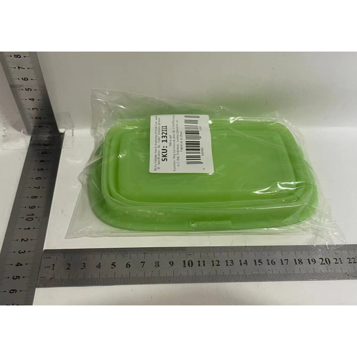 Caserola din Silicon, , Pliabila, 1L, 18.8 x 8 x 11.5 cm, Rezistenta Temperaturi Extreme, Verde [2]