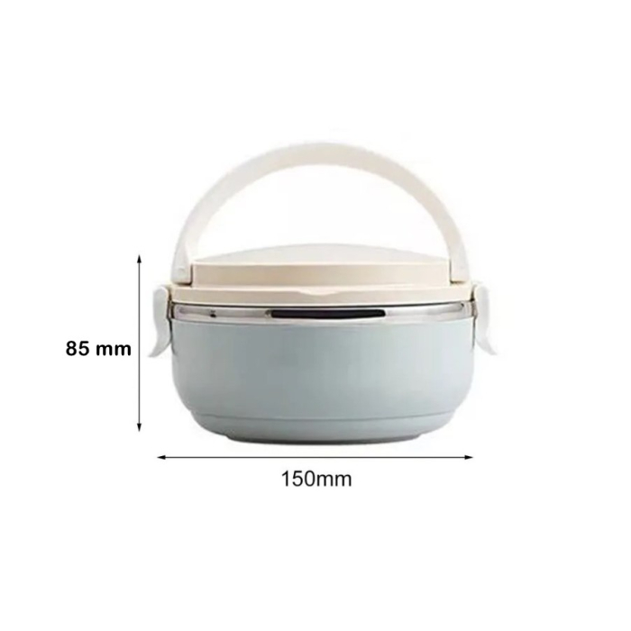 Caserola pentru alimente , lunch box, 700 ml, otel inoxidabil, maner, valva aerisire, inchidere etansa, 15 x 8.5 cm, albastru [7]