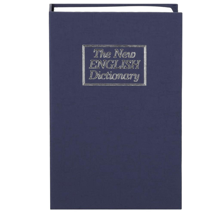 Caseta de valori, cutie metalica cu cheie, portabila, tip carte, Dictionar, albastru, 26x20.5x6.5 cm [12]