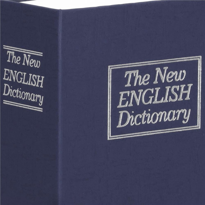 Caseta de valori, cutie metalica cu cheie, portabila, tip carte, Dictionar, albastru, 26x20.5x6.5 cm [19]