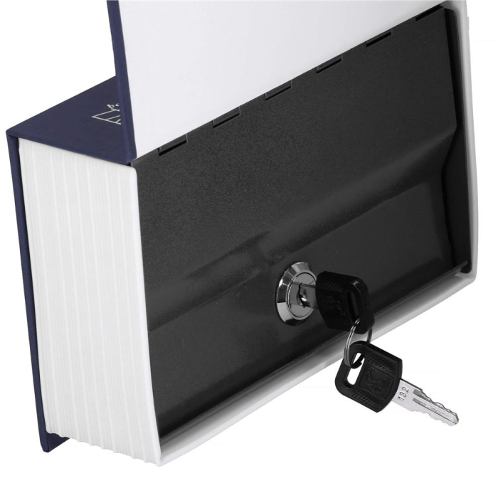 Caseta de valori, cutie metalica cu cheie, portabila, tip carte, Dictionar, albastru, 26x20.5x6.5 cm [20]