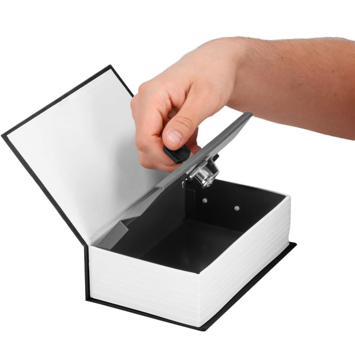 Caseta de valori, cutie metalica cu cheie, portabila, tip carte, Dictionar, negru, 24x15.5x5.5 cm [10]