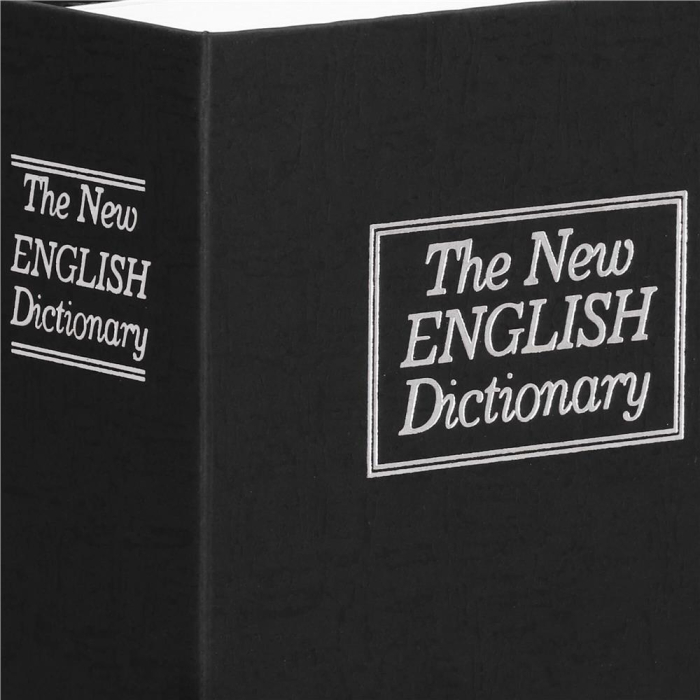 Caseta de valori, cutie metalica cu cheie, portabila, tip carte, Dictionar, negru, 24x15.5x5.5 cm [11]