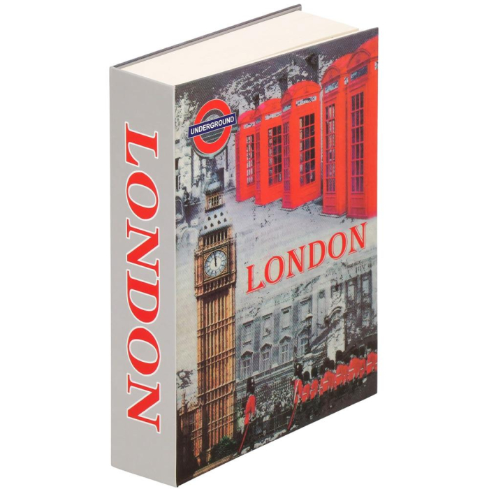 Caseta de valori, cutie metalica cu cheie, portabila, tip carte, London, 22x15.5x4.5 cm [2]