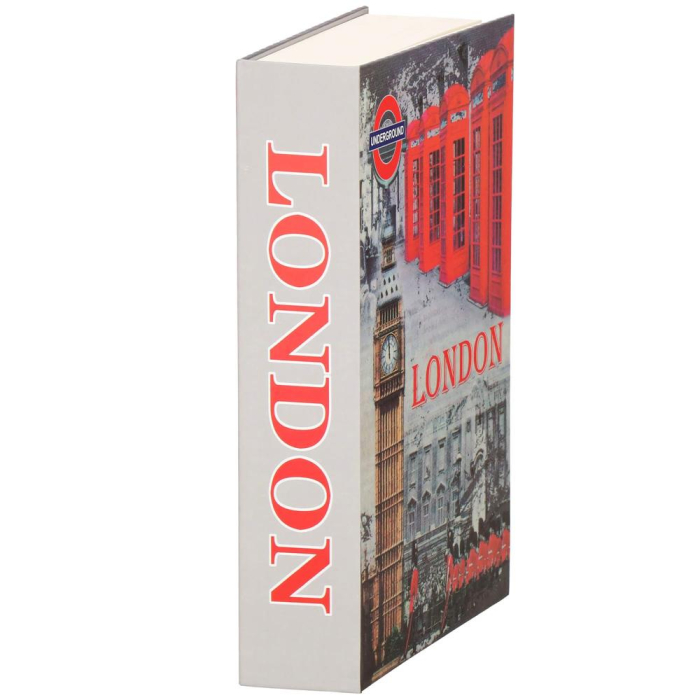 Caseta de valori, cutie metalica cu cheie, portabila, tip carte, London, 22x15.5x4.5 cm [3]