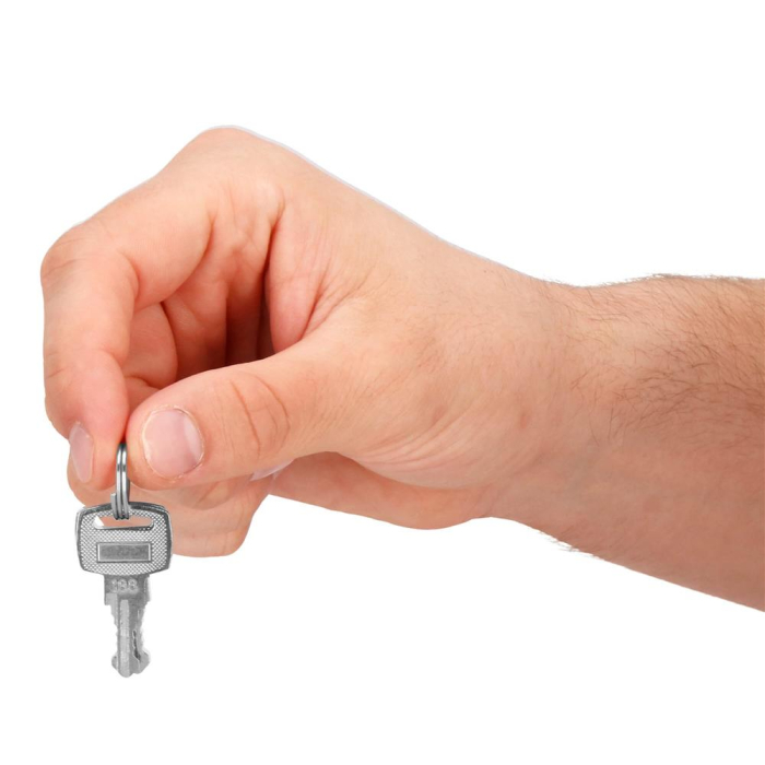 Caseta pentru bani tip cutie de valori, compartimentanta, cu cheie, metal, 20x16x9cm, albastru [6]