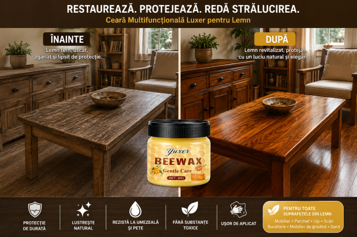 Ceara Naturala pentru Reconditionare, Hidratare si Lustruire Lemn si Mobilier, cu Extract din Miere, 80g, ORIGINAL DEALS [7]