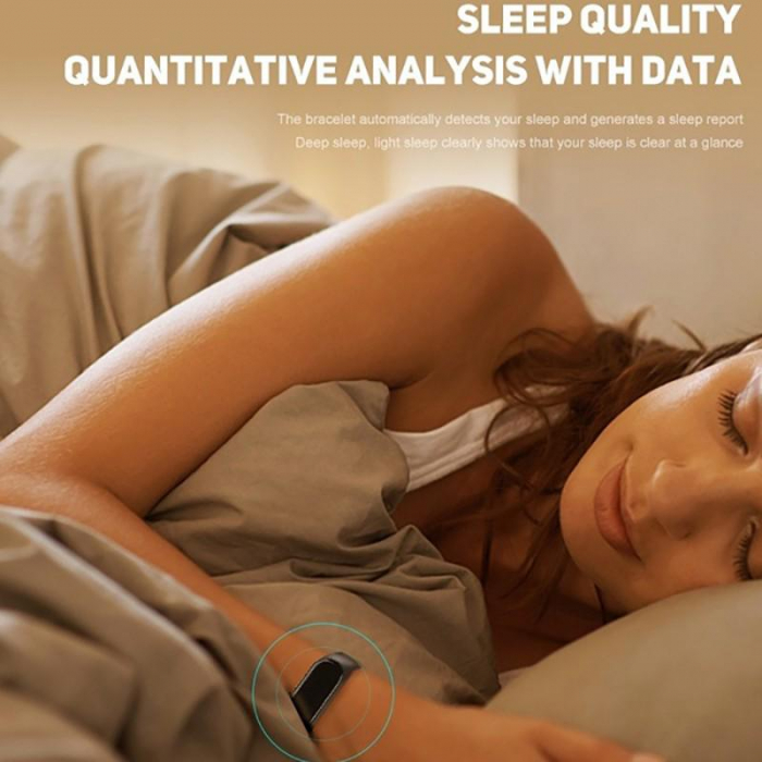 Ceas Bratara Fitness cu Afisaj Digital, Consum Calorii, Distanta Km, Afisare Ora, Greutate, Pasi, Din Silicon, Negru [5]