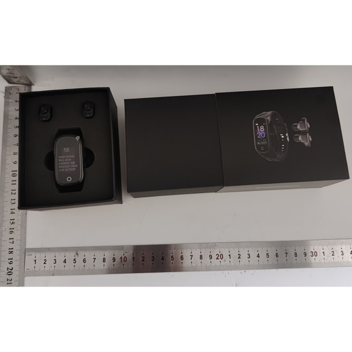 Ceas Smartwatch 2 in 1, cu Casti Bluetooth, N8 TWS, Plug in Lateral, Afisaj 1.47 inch, Rezolutie 172*320, Negru [7]