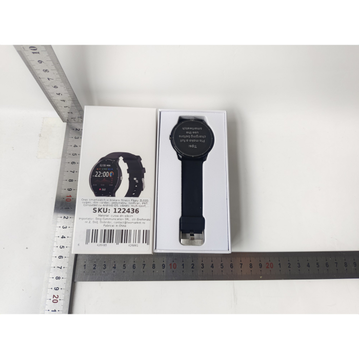 Ceas smartwatch si bratara fitness ZL02D, oxigen, ritm cardiac, pedometru, notificari, IP67, Compatibil cu Android/iOS, vibratii, multi sport, Negru [9]