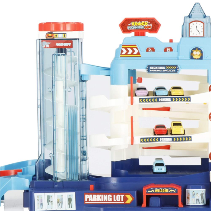 Circuit cu parcare pentru masinute, cu lumini si sunete, 6 masinute, cu nivele cu lift de urcare [4]