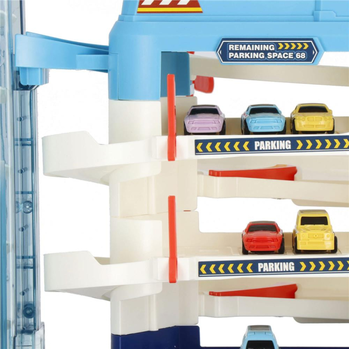 Circuit cu parcare pentru masinute, cu lumini si sunete, 6 masinute, cu nivele cu lift de urcare [6]