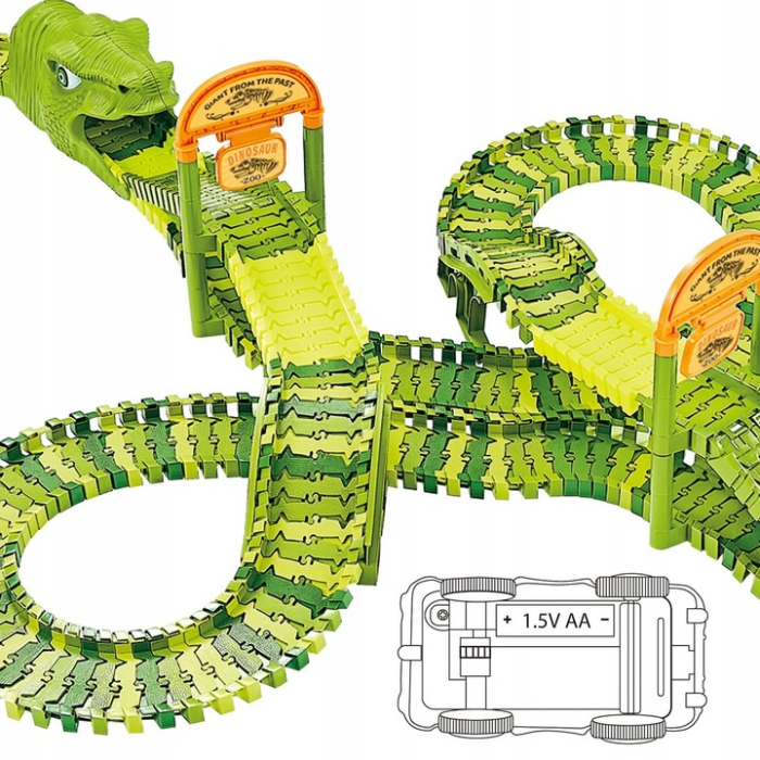 Circuit masinute Dinosaur Park, cu 320 de piese, pista configurabila [3]