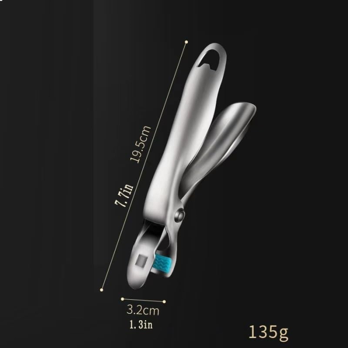 Clema pentru Boluri, , Anti-Alunecare, din Otel Inoxidabil si Silicon, de Uz Casnic, Rezistent la Temperaturi Inalte, 19.5x3.2 cm, Gri [5]