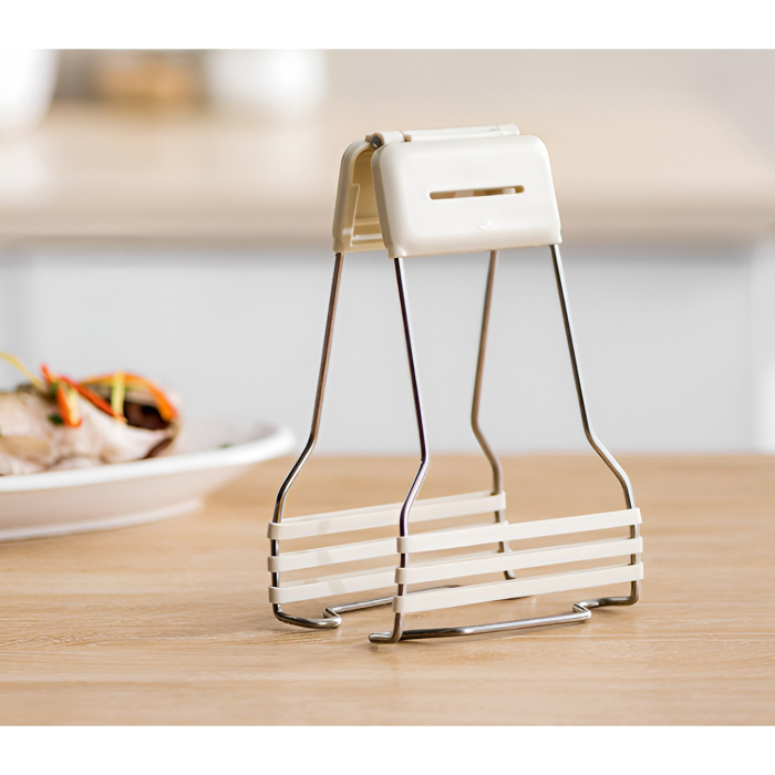 Clema pentru Boluri, , Anti-Alunecare, din Silicon, de Uz Casnic, Rezistent la Temperaturi Inalte, 17.6x11.5x5.15cm, Gri [9]