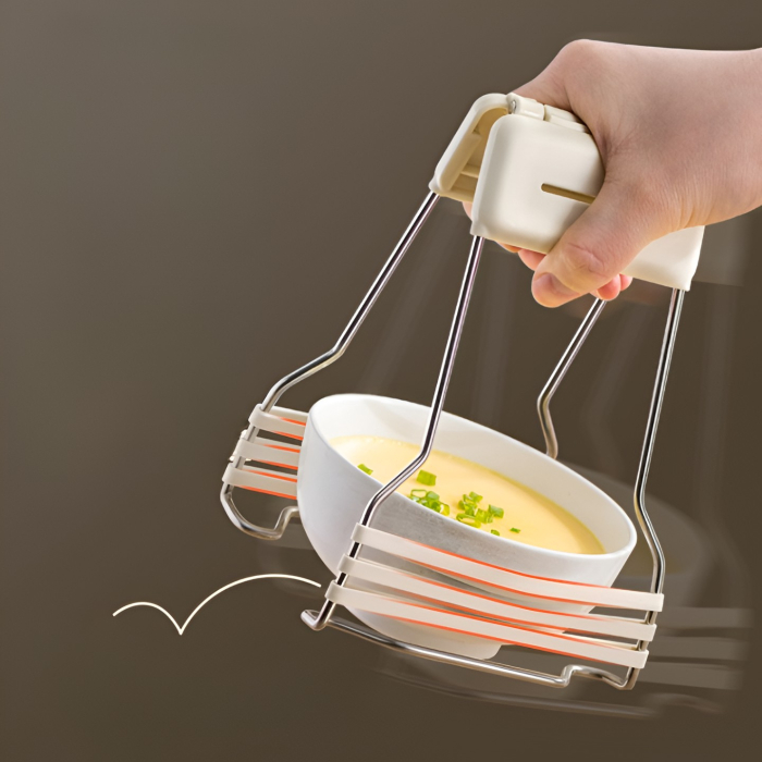 Clema pentru Boluri, , Anti-Alunecare, din Silicon, de Uz Casnic, Rezistent la Temperaturi Inalte, 17.6x11.5x5.15cm, Gri [7]